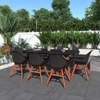 Set da pranzo da esterno Amazonia Hawaii in legno e resina, 9 pezzi
