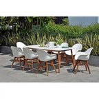 Set da pranzo da esterno Amazonia Hawaii in legno e resina, 9 pezzi