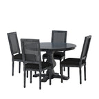 Set da pranzo circolare a 5 pezzi imbottito in legno e canna Remuda di Christopher Knight Home