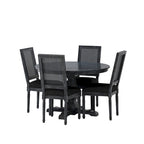 Set da pranzo circolare a 5 pezzi imbottito in legno e canna Remuda di Christopher Knight Home