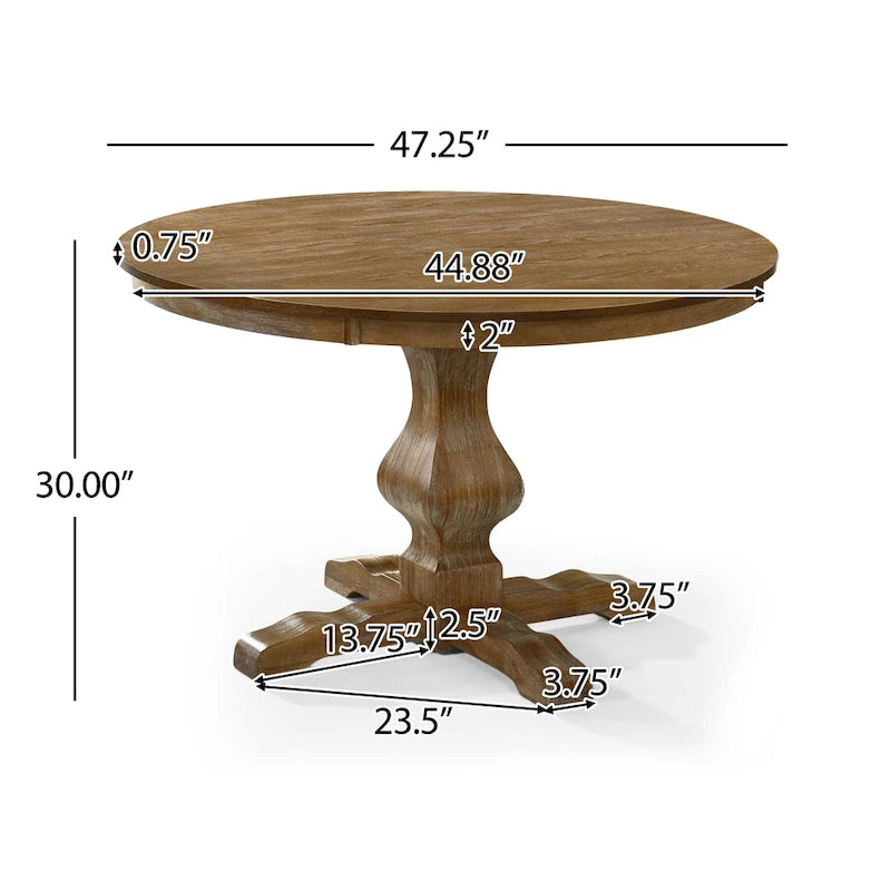 Set da pranzo circolare a 5 pezzi imbottito in legno e canna Remuda di Christopher Knight Home