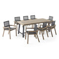 Beachview Outdoor 8 Seater Acacia Wood Dining Set by Christopher Knight Home