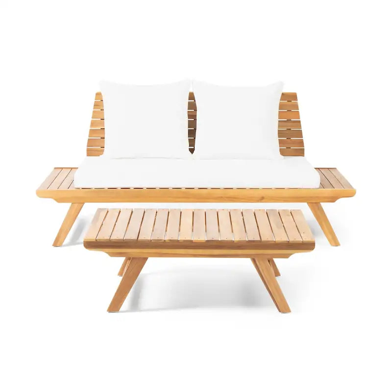 Set da patio da esterno Sedona in legno di acacia, 2 pezzi, di Christopher Knight Home