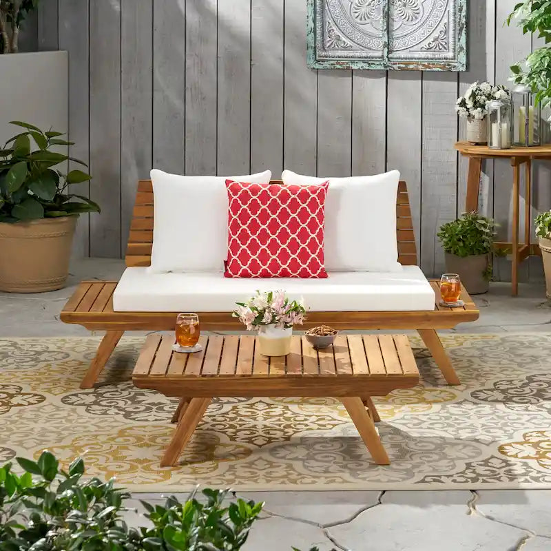 Sedona Acacia Wood 2-piece Outdoor Patio Set by Christopher Knight Home