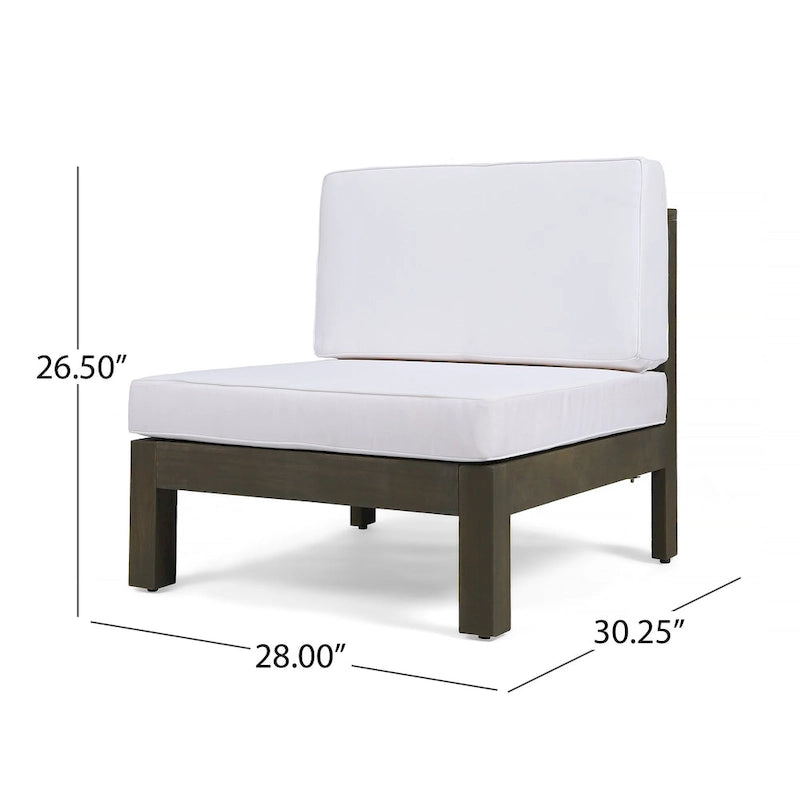 Brava Outdoor Acacia Wood 8 Seater U-Shaped Sectional Sofa Set with Fire Pit by Christopher Knight Home