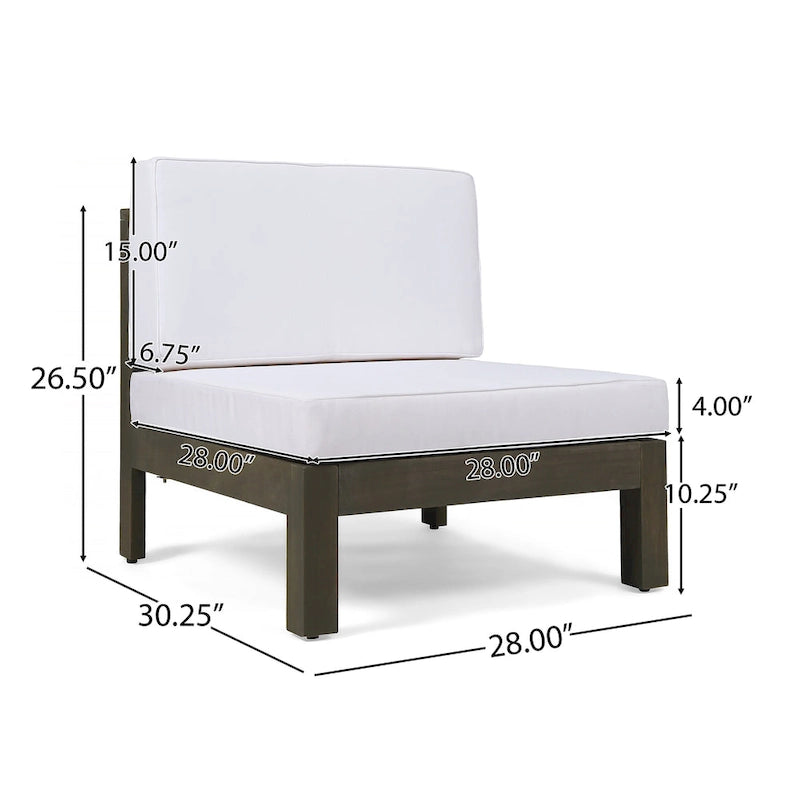 Brava Outdoor Acacia Wood 8 Seater U-Shaped Sectional Sofa Set with Fire Pit by Christopher Knight Home