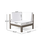 Brava Outdoor Acacia Wood 8 Seater U-Shaped Sectional Sofa Set with Fire Pit by Christopher Knight Home