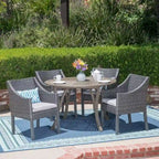 Set da pranzo da 5 pezzi per esterni Kingston in legno di acacia e vimini di Christopher Knight Home