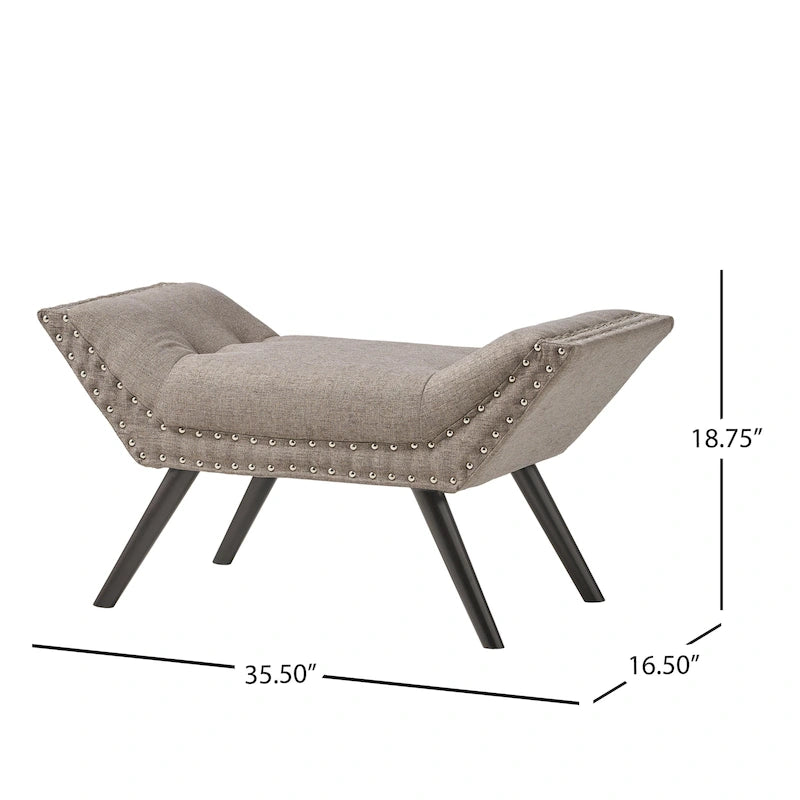 Christopher Knight Home Rosalynn Tufted Fabric Ottoman Bench  Stylish and Multi-Functional