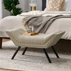 Christopher Knight Home Rosalynn Tufted Fabric Ottoman Bench  Stylish and Multi-Functional