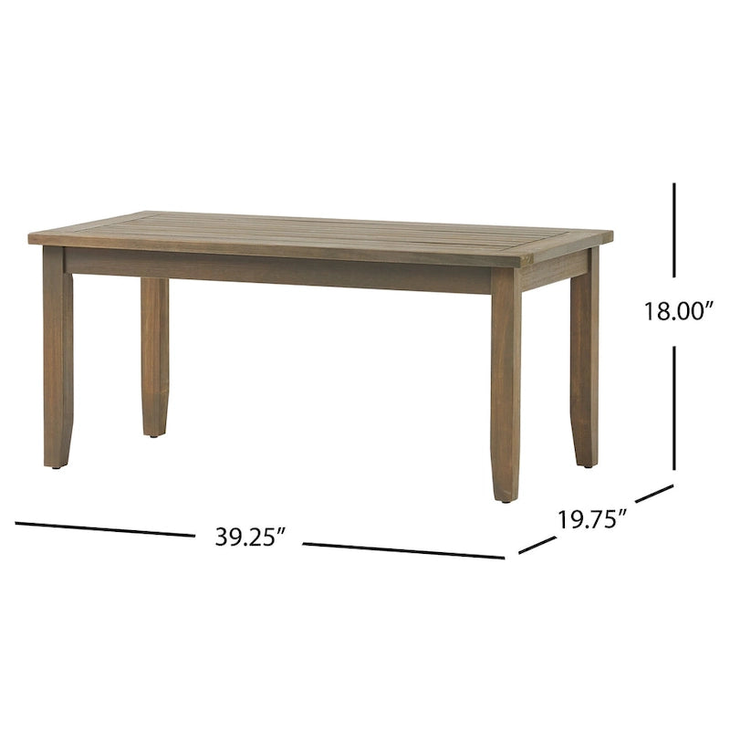 Peyton Outdoor Cushioned Acacia Wood Loveseat and Table Set by Christopher Knight Home