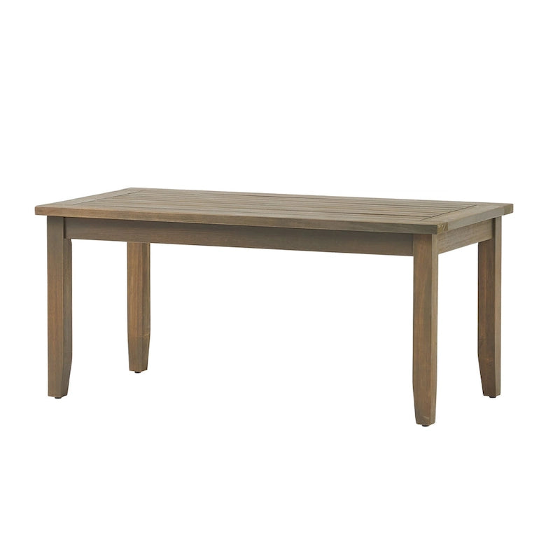 Peyton Outdoor Cushioned Acacia Wood Loveseat and Table Set by Christopher Knight Home