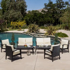Waikiki Outdoor 8-piece Wicker Seating Set with Cushions by Christopher Knight Home