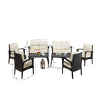 Waikiki Outdoor 8-piece Wicker Seating Set with Cushions by Christopher Knight Home