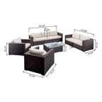 Santa Rosa Outdoor 8-pc. Wicker Chat Set by Christopher Knight Home - 8 Piece Set