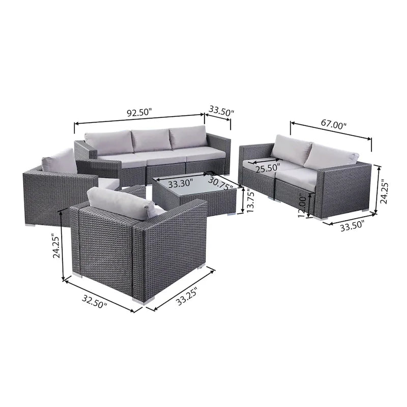 Santa Rosa Outdoor 8-pc. Wicker Chat Set by Christopher Knight Home - 8 Piece Set