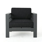 Cape Coral Outdoor Aluminum Club Chair with Cushions (Set of 4) by Christopher Knight Home