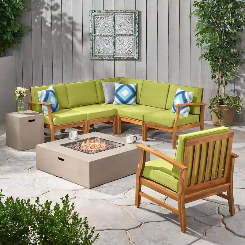 Illona Outdoor Acacia Sofa Set by Christopher Knight Home