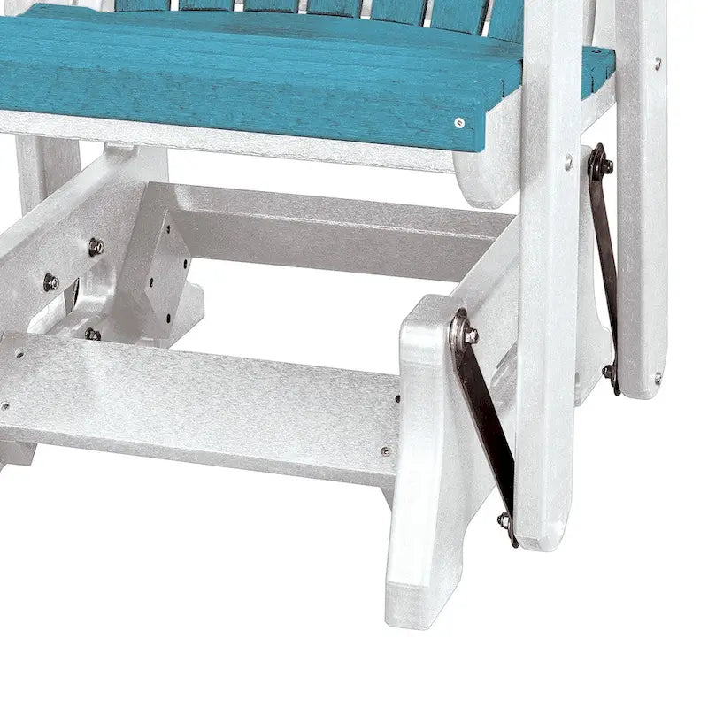 OS Home and Office Model Fan Back Glider Made in the USA- Aruba Blue on White Base
