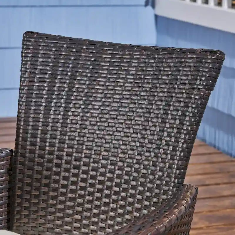 Walker Outdoor 6-Seater Acacia Wood Dining Set with Stacking Chairs by Christopher Knight Home