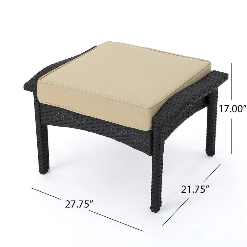 Set da salotto da esterno in vimini a 5 pezzi Honolulu con cuscini di Christopher Knight Home