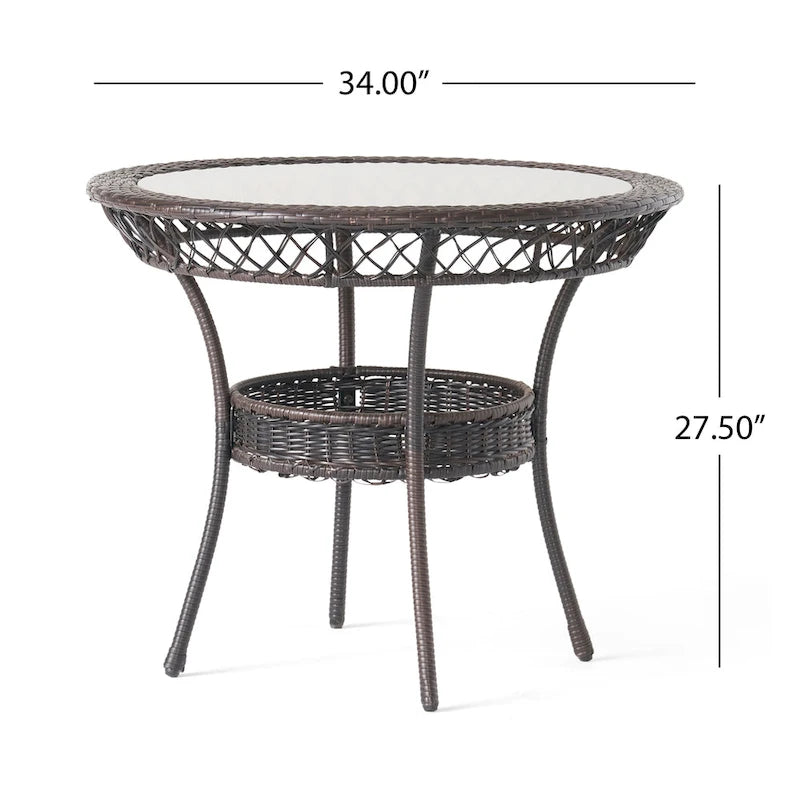 Kendricks Outdoor 5-piece Wicker Dining Set with Cushions by Christopher Knight Home