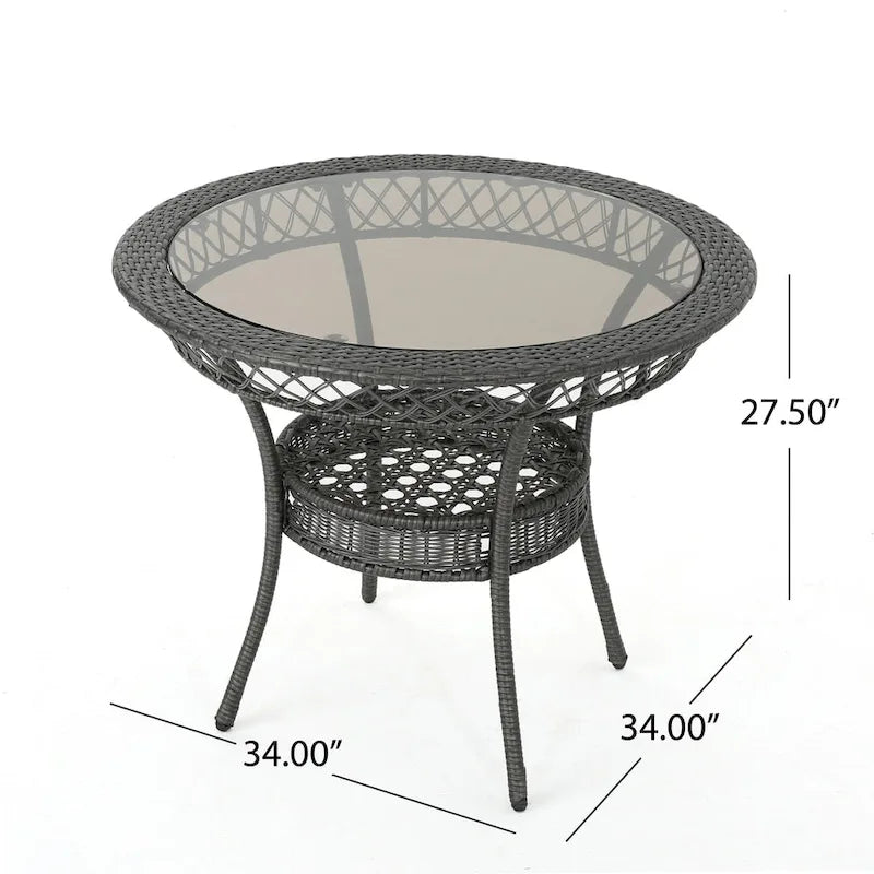 Kendricks Outdoor 5-piece Wicker Dining Set with Cushions by Christopher Knight Home