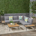 Norfolk Outdoor V-Shaped 5 Seater Sofa Set by Christopher Knight Home