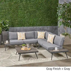 Norfolk Outdoor V-Shaped 5 Seater Sofa Set by Christopher Knight Home