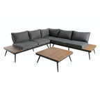 Norfolk Outdoor V-Shaped 5 Seater Sofa Set by Christopher Knight Home