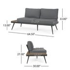 Norfolk Outdoor V-Shaped 5 Seater Sofa Set by Christopher Knight Home