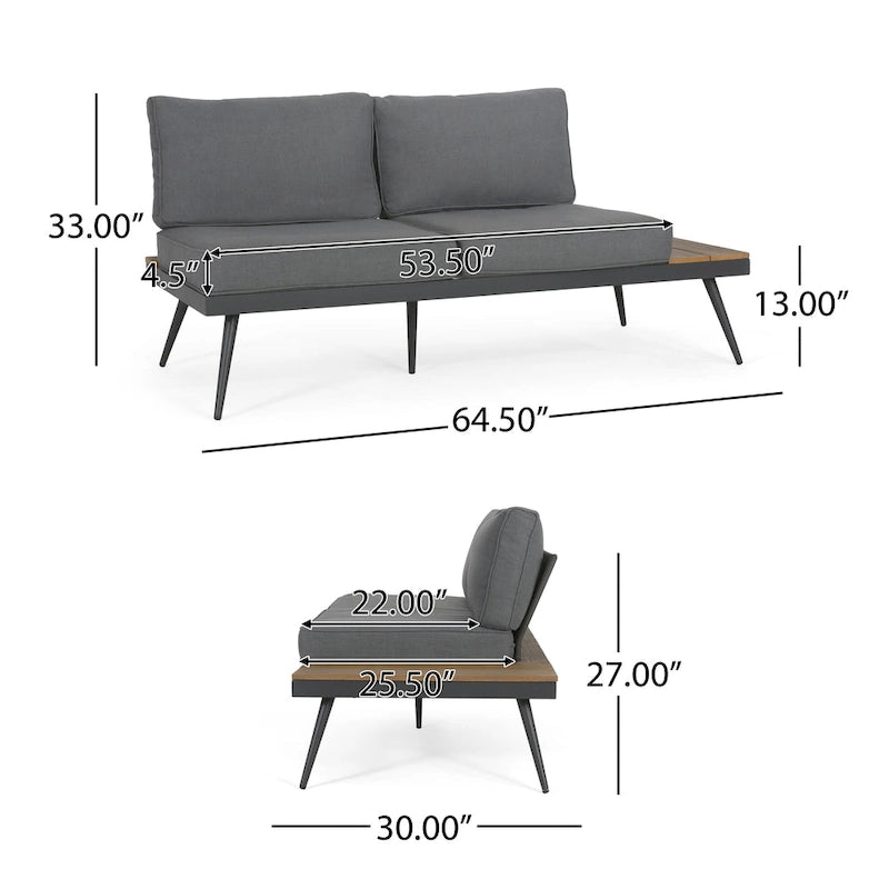 Norfolk Outdoor V-Shaped 5 Seater Sofa Set by Christopher Knight Home