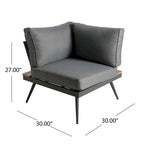 Norfolk Outdoor V-Shaped 5 Seater Sofa Set by Christopher Knight Home