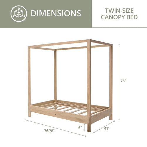 American Furniture Classics Modello TWIN CANOPY Letto a baldacchino singolo con piattaforma rialzata