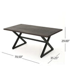 Tavolo da pranzo da esterno Rolando in alluminio di Christopher Knight Home - 70.50L x 35.25W x 29.00H