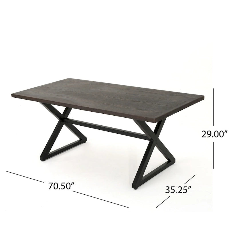 Tavolo da pranzo da esterno Rolando in alluminio di Christopher Knight Home - 70.50L x 35.25W x 29.00H