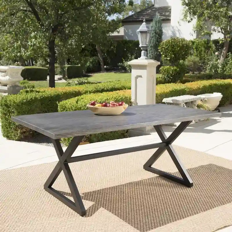 Tavolo da pranzo da esterno Rolando in alluminio di Christopher Knight Home - 70.50L x 35.25W x 29.00H