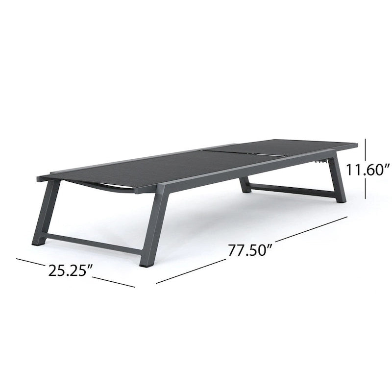 Myers Outdoor Aluminum Mesh Chaise Lounge (Set of 4) by Christopher Knight Home