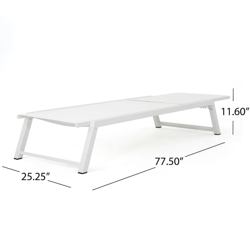 Myers Outdoor Aluminum Mesh Chaise Lounge (Set of 4) by Christopher Knight Home