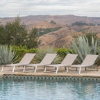 Myers Outdoor Aluminum Mesh Chaise Lounge (Set of 4) by Christopher Knight Home