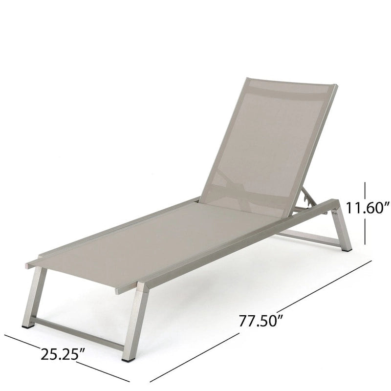 Myers Outdoor Aluminum Mesh Chaise Lounge (Set of 4) by Christopher Knight Home