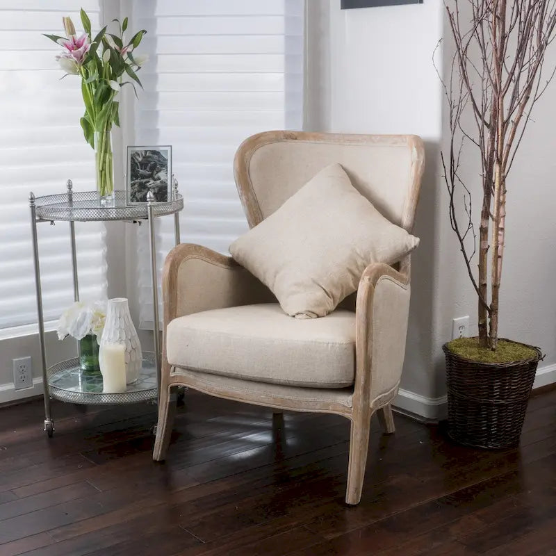 Poltrona Crenshaw Fabric Wing di Christopher Knight Home