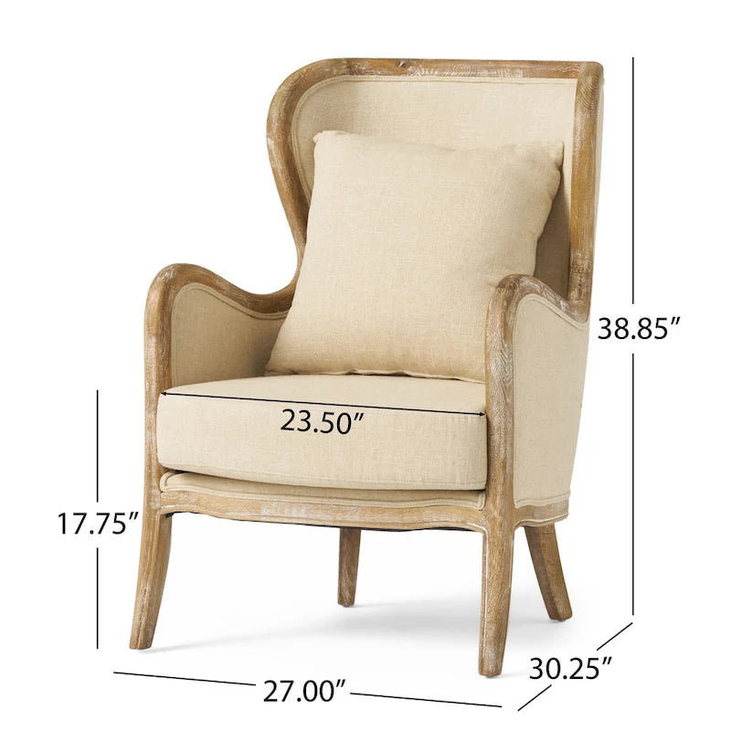 Poltrona Crenshaw Fabric Wing di Christopher Knight Home