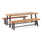 Set da pranzo da picnic da esterno in legno di acacia Carlisle di Christopher Knight Home