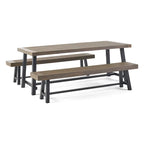 Set da pranzo da picnic da esterno in legno di acacia Carlisle di Christopher Knight Home