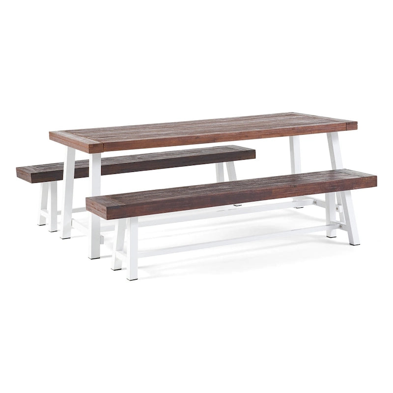 Set da pranzo da picnic da esterno in legno di acacia Carlisle di Christopher Knight Home