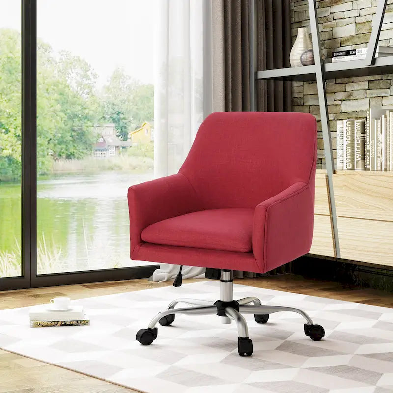 Johnson Mid Century Modern Fabric Home Office Chair with Chrome Base by Christopher Knight Home - N/A