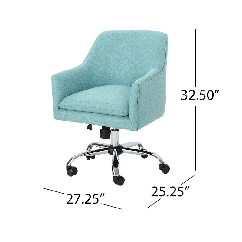 Johnson Mid Century Modern Fabric Home Office Chair with Chrome Base by Christopher Knight Home - N/A