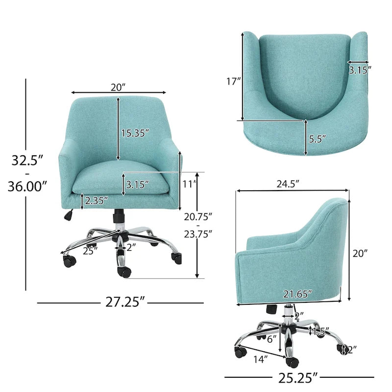 Johnson Mid Century Modern Fabric Home Office Chair with Chrome Base by Christopher Knight Home - N/A