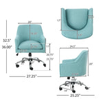 Johnson Mid Century Modern Fabric Home Office Chair with Chrome Base by Christopher Knight Home - N/A